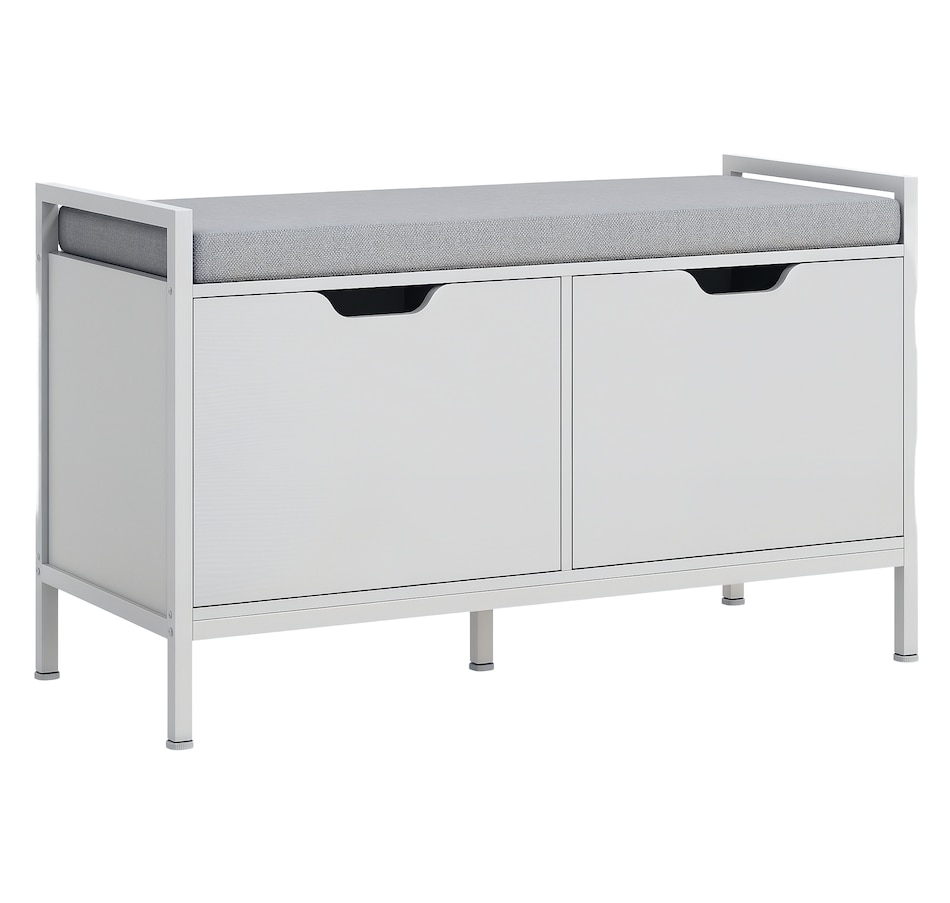 Image 934985.png, Product 934-985 / Price $109.99, HOMCOM Shoe Bench w/ Seat Cushion, Shoe Storage Bench, Shoe Cabinet, White from HOMCOM on TSC.ca's Home & Garden department