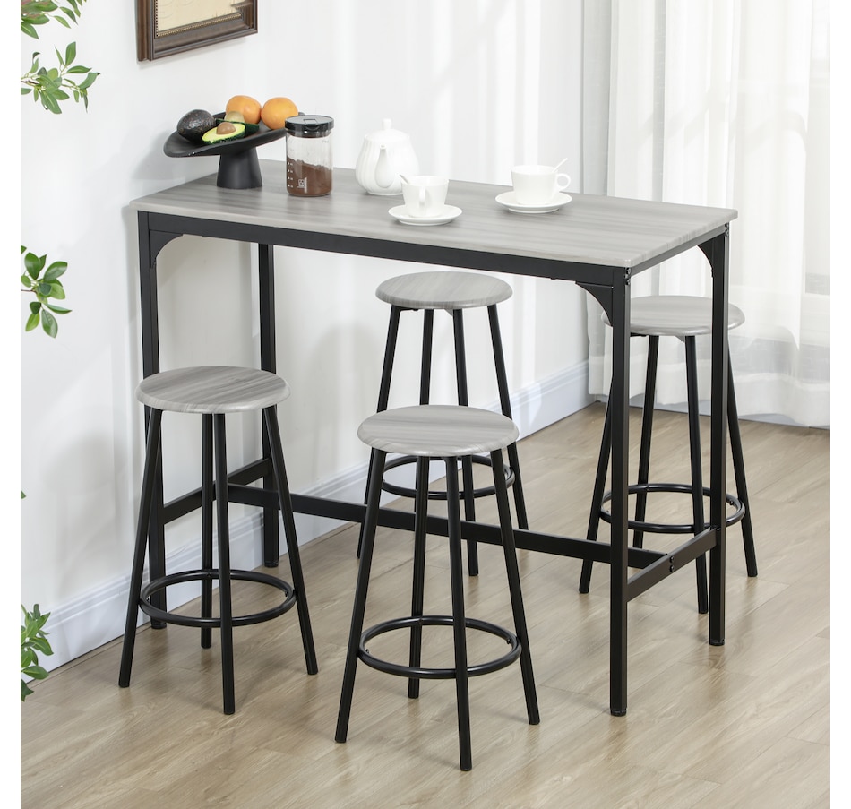 Image 935018_ALTMORE1.jpg, Product 935-018 / Price $164.99, HOMCOM 5-Piece Bar Table and Chairs Set for Dining Room, Grey from HOMCOM on TSC.ca's Home & Garden department