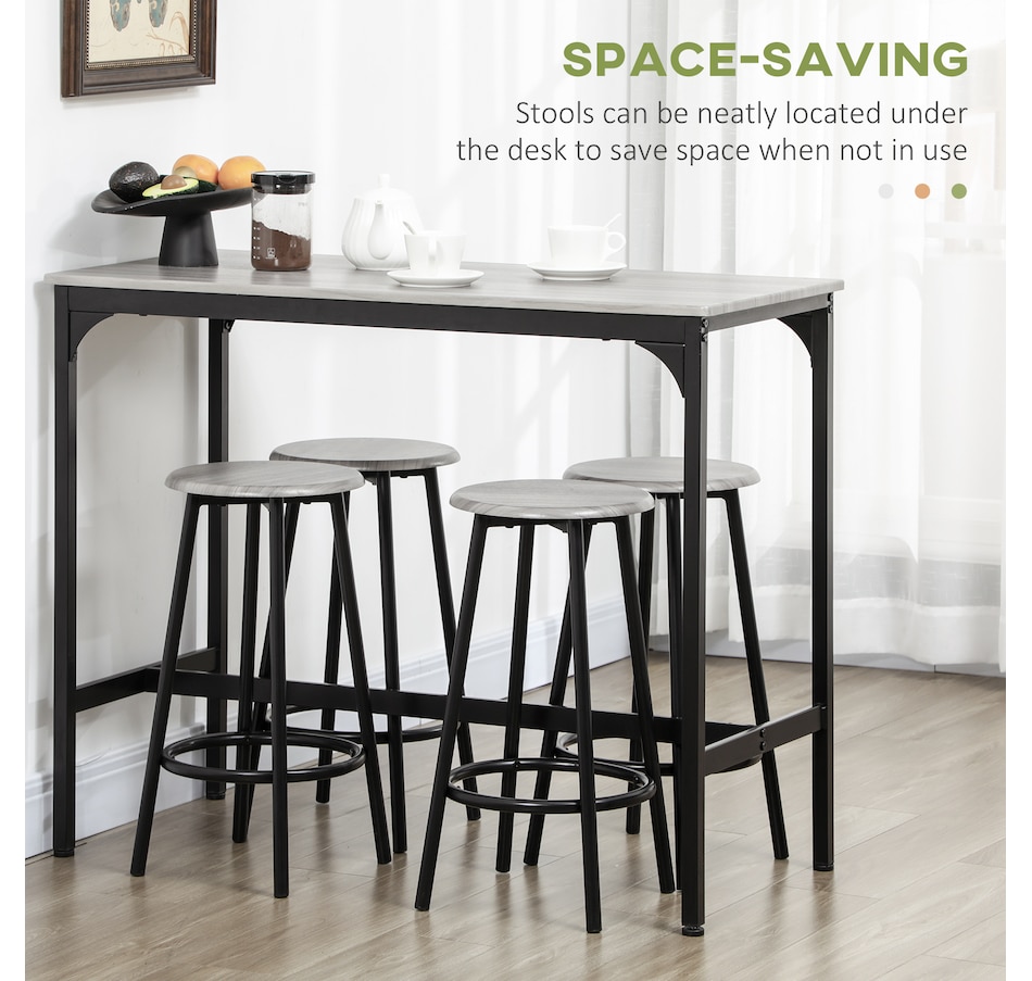 Image 935018_ALTMORE4.jpg, Product 935-018 / Price $164.99, HOMCOM 5-Piece Bar Table and Chairs Set for Dining Room, Grey from HOMCOM on TSC.ca's Home & Garden department