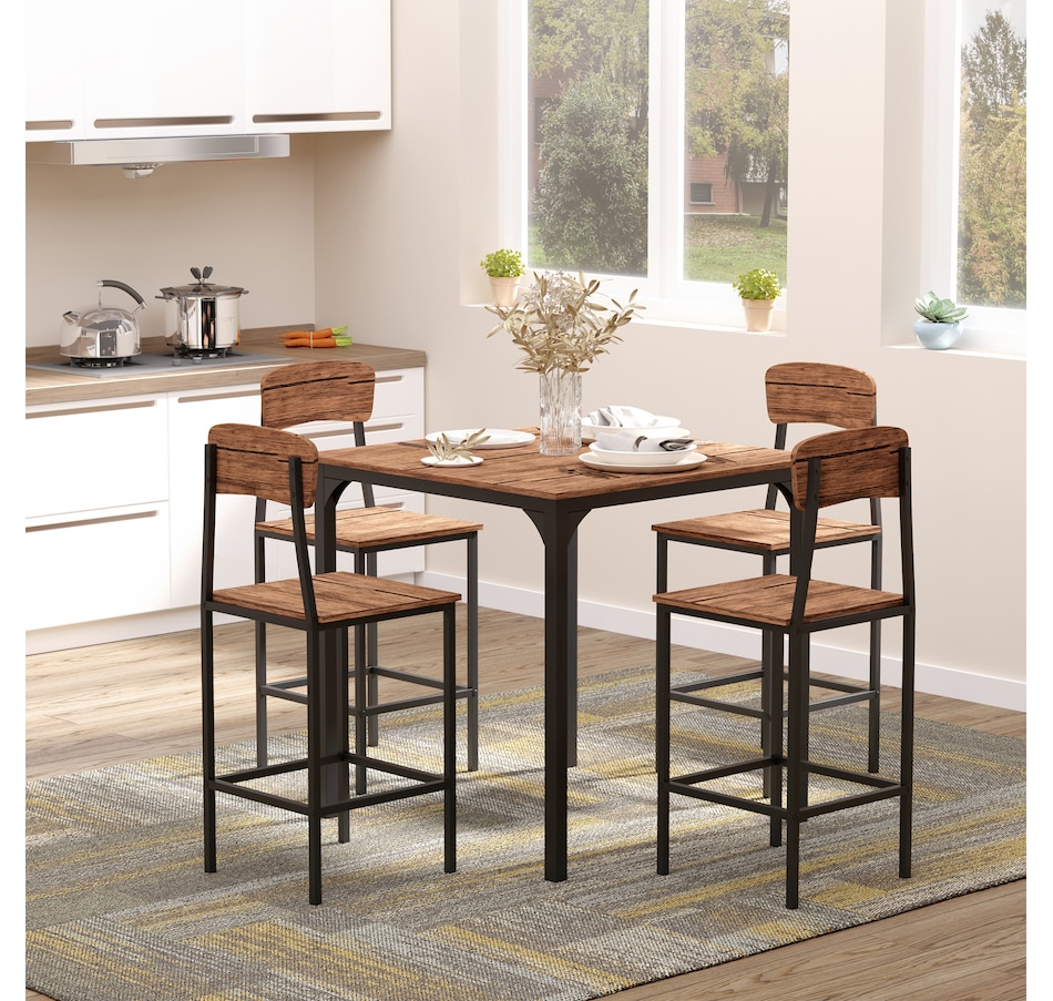 Image 935027_ALTMORE1.jpg, Product 935-027 / Price $219.99, HOMCOM Counter Height Bar Table Set, Industrial Dining Table Set for 4 from HOMCOM on TSC.ca's Home & Garden department