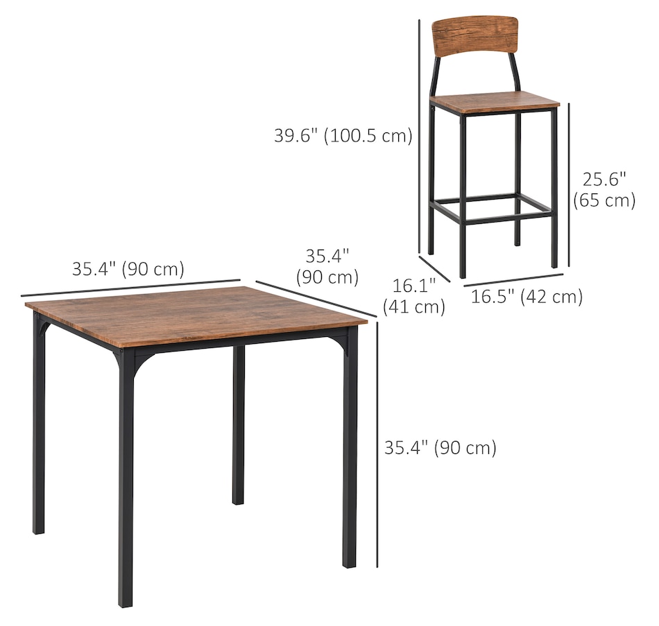Image 935027_ALTMORE2.jpg, Product 935-027 / Price $219.99, HOMCOM Counter Height Bar Table Set, Industrial Dining Table Set for 4 from HOMCOM on TSC.ca's Home & Garden department