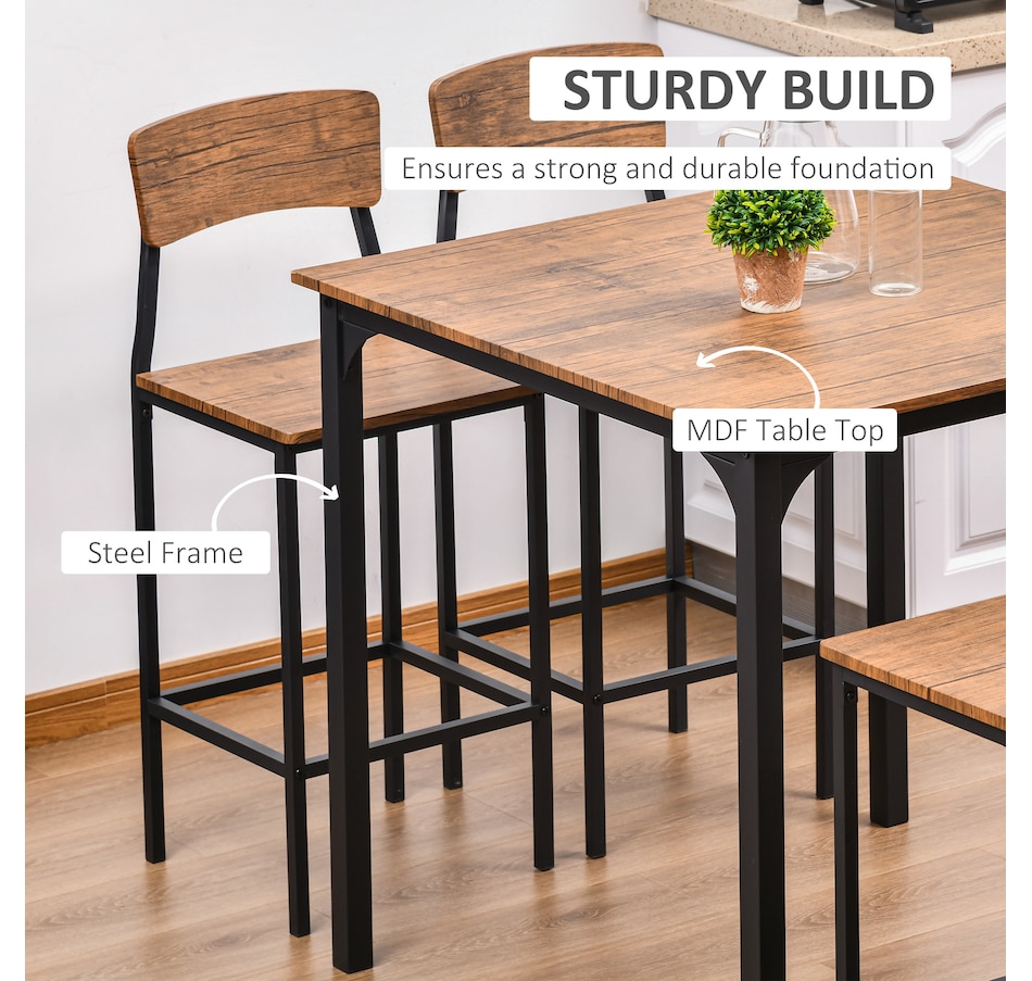 Image 935027_ALTMORE3.jpg, Product 935-027 / Price $219.99, HOMCOM Counter Height Bar Table Set, Industrial Dining Table Set for 4 from HOMCOM on TSC.ca's Home & Garden department