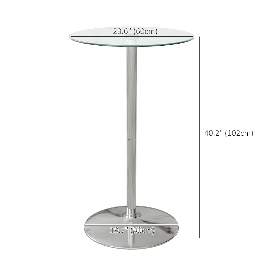 Image 935030_ALTMORE2.jpg, Product 935-030 / Price $99.99, HOMCOM Glass Bar Table for 2 People, High Pub Table with Steel Base, Clear from HOMCOM on TSC.ca's Home & Garden department