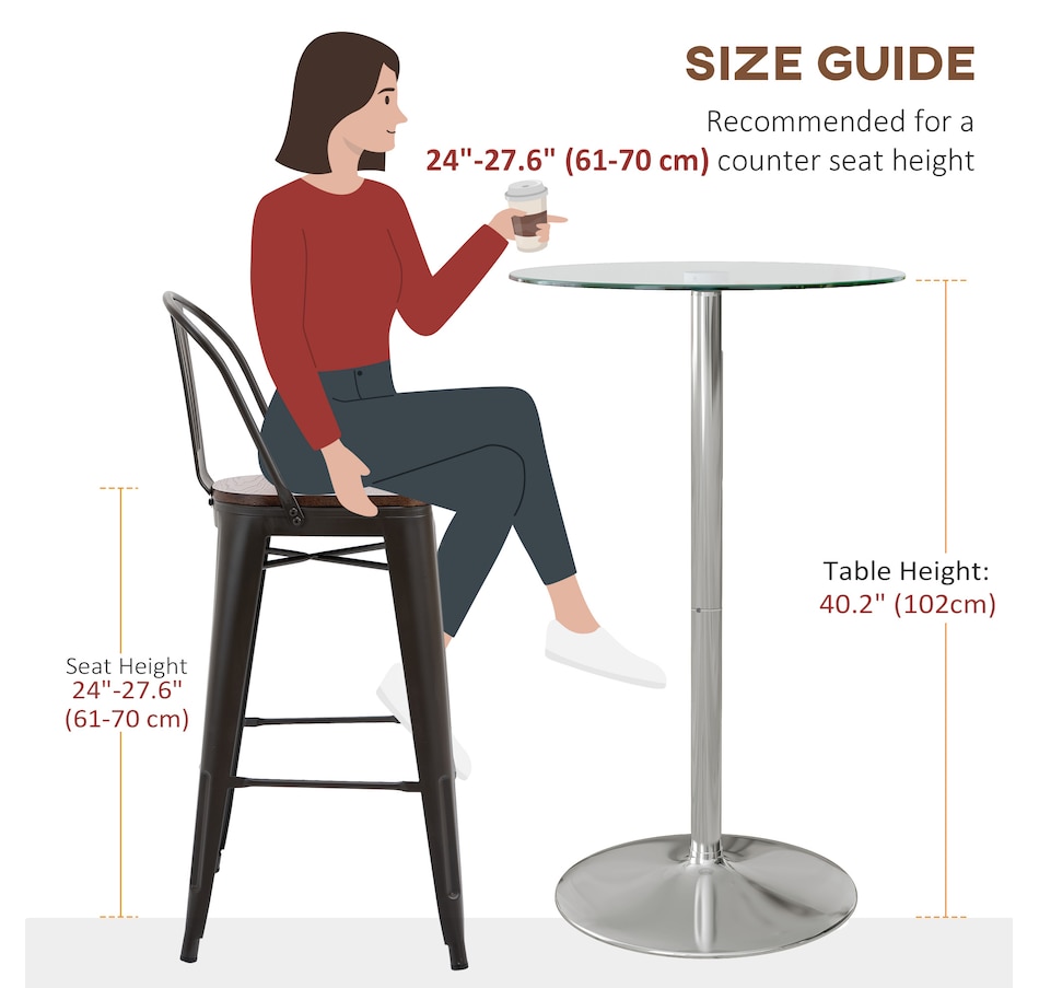 Image 935030_ALTMORE6.jpg, Product 935-030 / Price $99.99, HOMCOM Glass Bar Table for 2 People, High Pub Table with Steel Base, Clear from HOMCOM on TSC.ca's Home & Garden department
