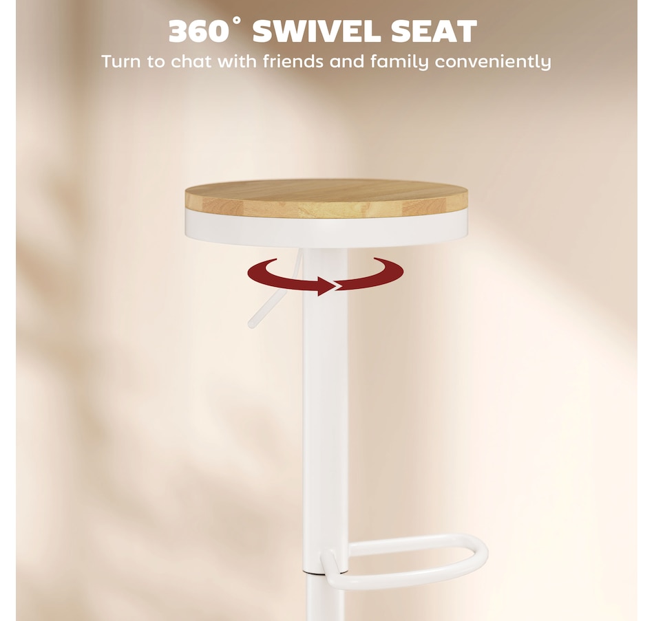 Image 935040_ALTMORE4.jpg, Product 935-040 / Price $149.89, HOMCOM Wooden Bar Stools Set of 2 Adjustable Swivel Barstools Natural White from HOMCOM on TSC.ca's Home & Garden department