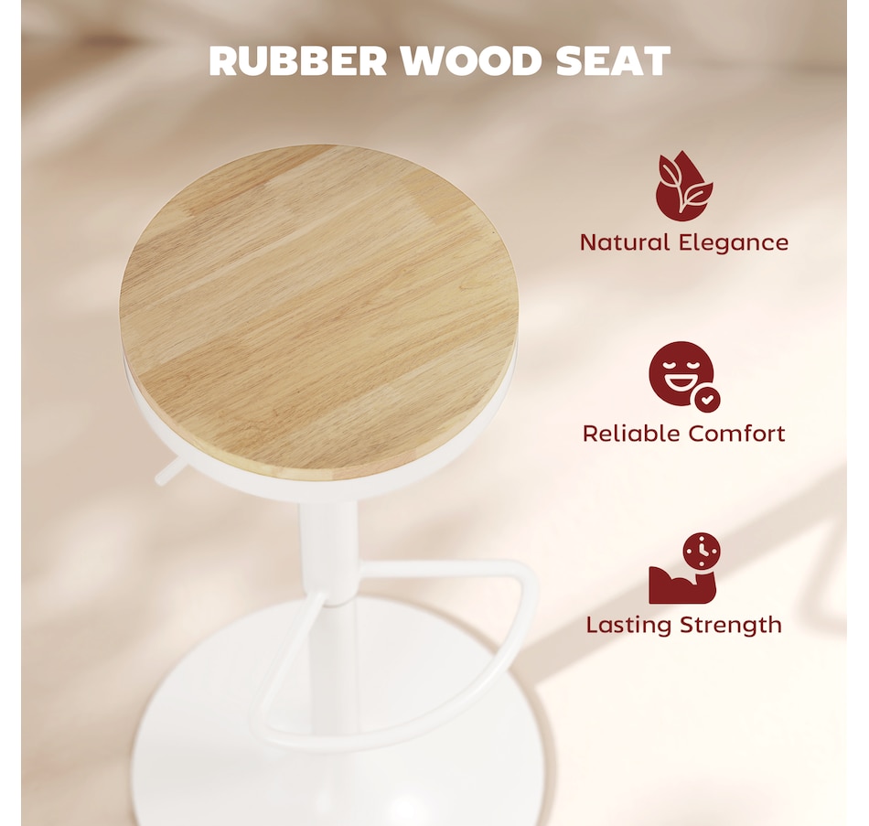 Image 935040_ALTMORE5.jpg, Product 935-040 / Price $149.89, HOMCOM Wooden Bar Stools Set of 2 Adjustable Swivel Barstools Natural White from HOMCOM on TSC.ca's Home & Garden department