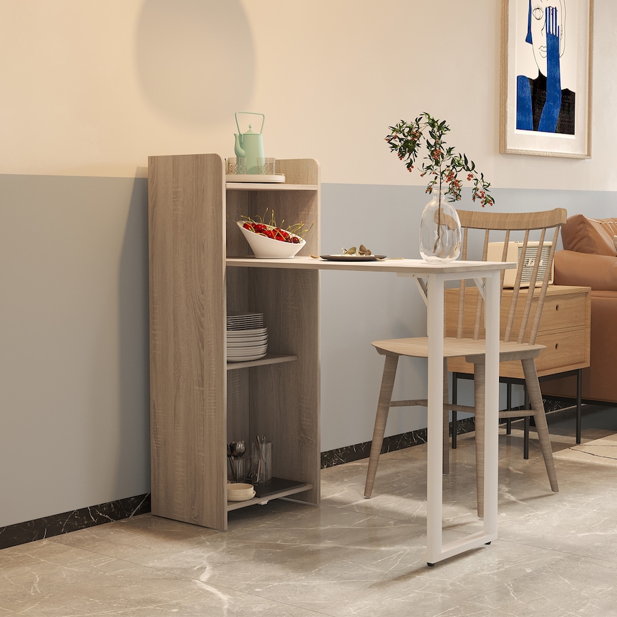 Image 935057_ALTMORE1.jpg, Product 935-057 / Price $154.99, HOMCOM 2 In 1 Storage Cabinet & Dining Table 4-Tier w/ Drop Leaf Home from HOMCOM on TSC.ca's Home & Garden department