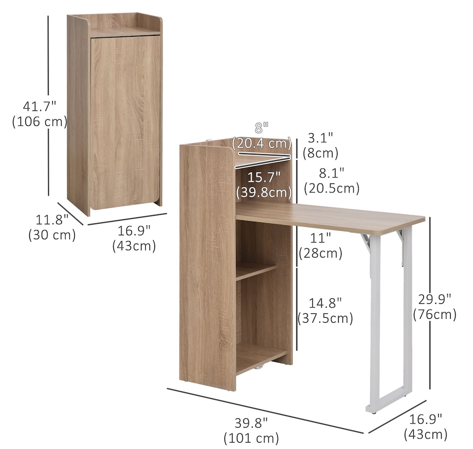 Image 935057_ALTMORE2.jpg, Product 935-057 / Price $154.99, HOMCOM 2 In 1 Storage Cabinet & Dining Table 4-Tier w/ Drop Leaf Home from HOMCOM on TSC.ca's Home & Garden department