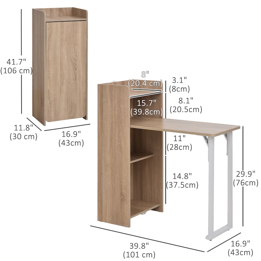 Image 935057_ALTMORE2.jpg, Product 935-057 / Price $154.99, HOMCOM 2 In 1 Storage Cabinet & Dining Table 4-Tier w/ Drop Leaf Home from HOMCOM on TSC.ca's Home & Garden department