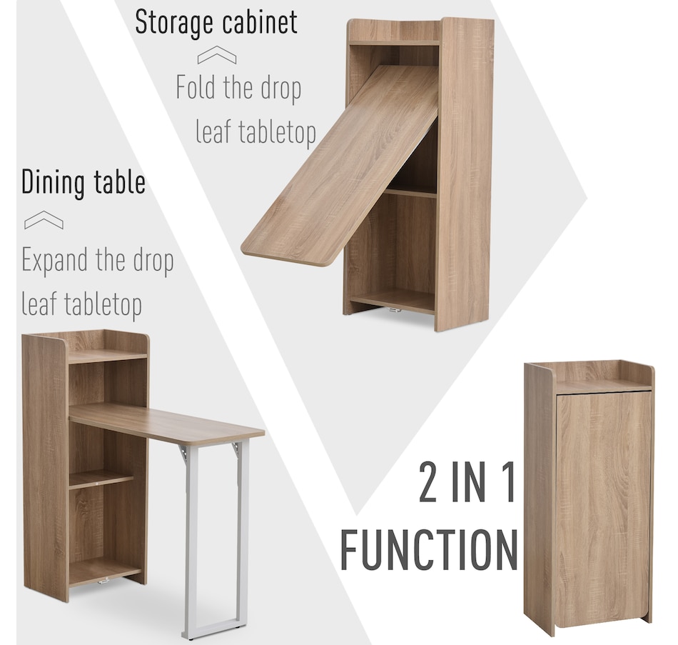 Image 935057_ALTMORE3.jpg, Product 935-057 / Price $154.99, HOMCOM 2 In 1 Storage Cabinet & Dining Table 4-Tier w/ Drop Leaf Home from HOMCOM on TSC.ca's Home & Garden department