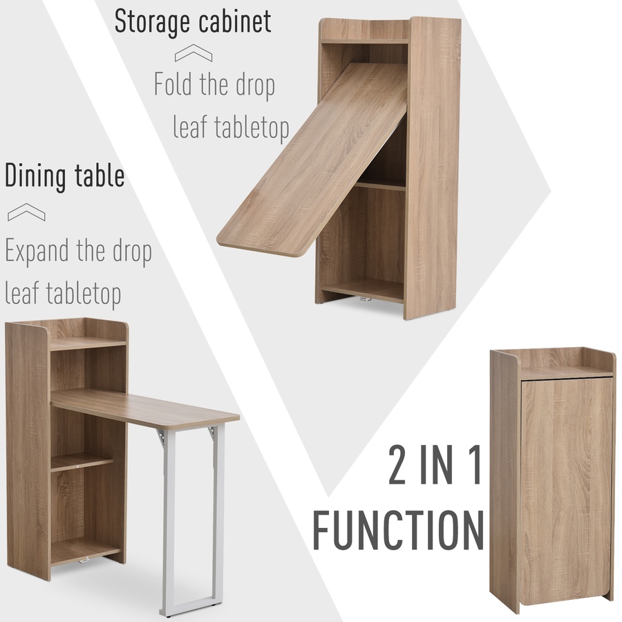 Image 935057_ALTMORE3.jpg, Product 935-057 / Price $154.99, HOMCOM 2 In 1 Storage Cabinet & Dining Table 4-Tier w/ Drop Leaf Home from HOMCOM on TSC.ca's Home & Garden department