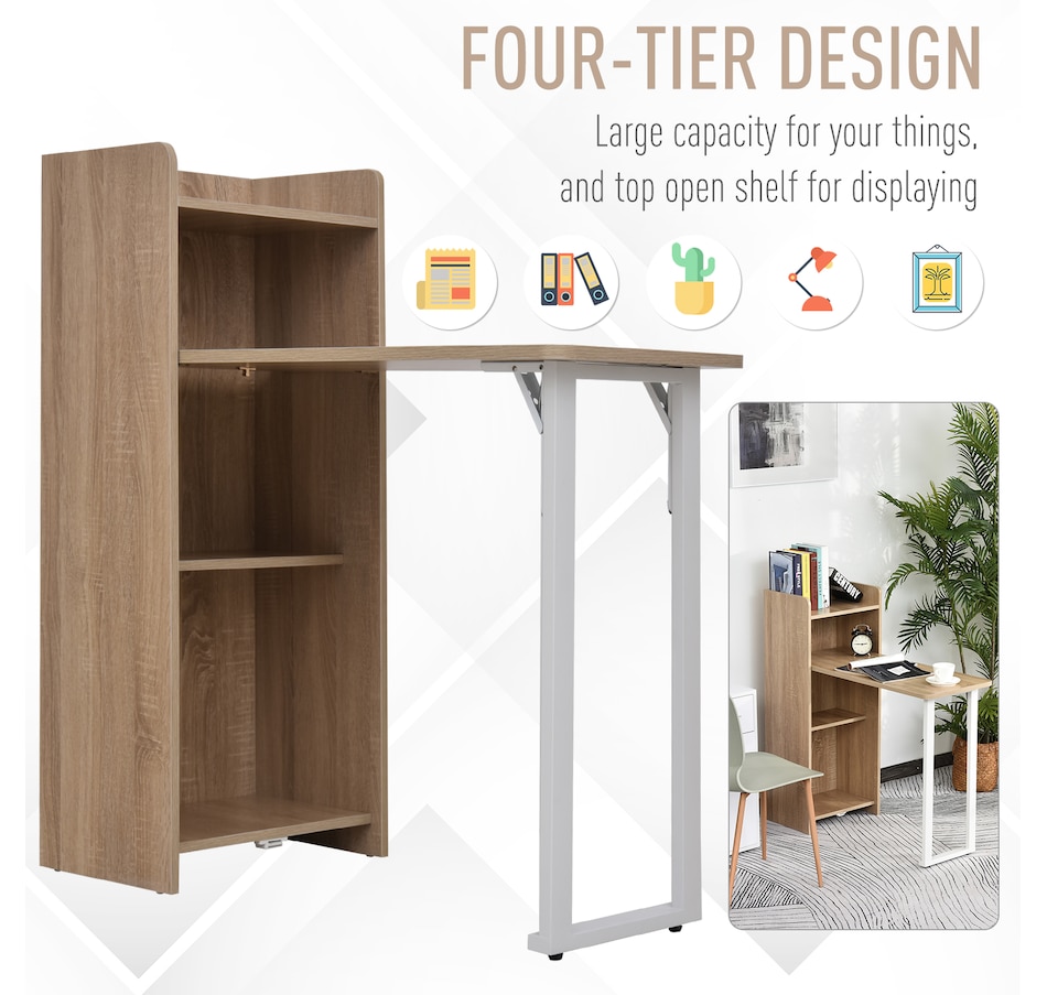 Image 935057_ALTMORE4.jpg, Product 935-057 / Price $154.99, HOMCOM 2 In 1 Storage Cabinet & Dining Table 4-Tier w/ Drop Leaf Home from HOMCOM on TSC.ca's Home & Garden department