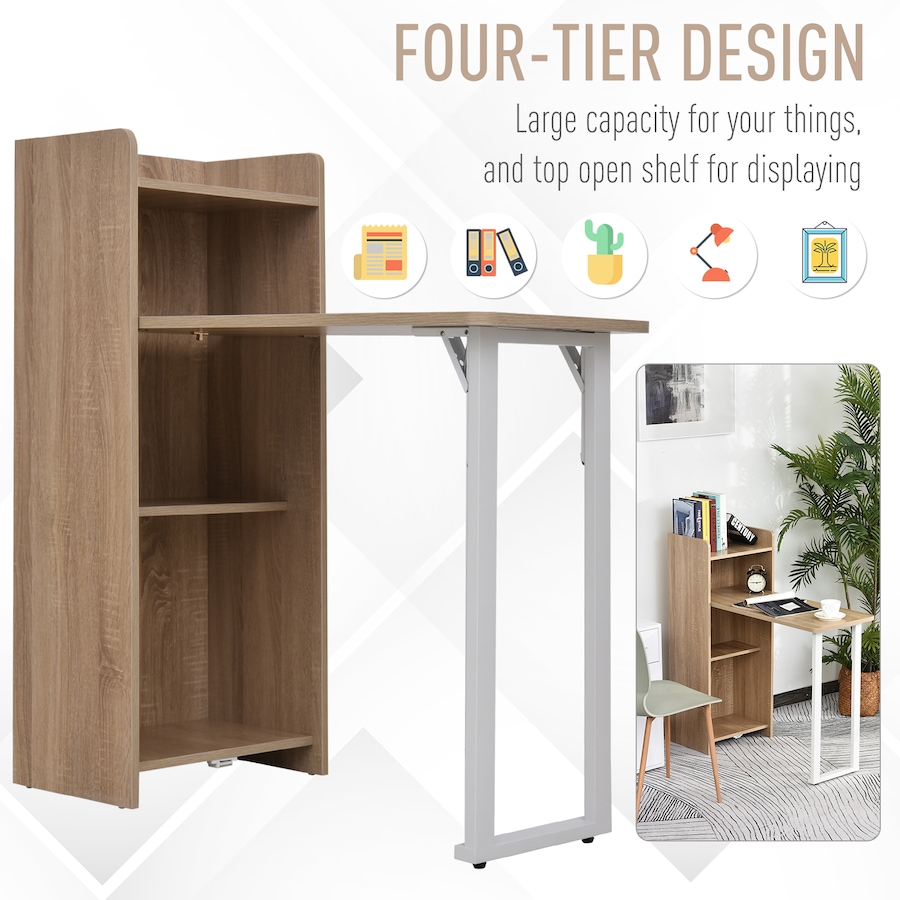 Image 935057_ALTMORE4.jpg, Product 935-057 / Price $154.99, HOMCOM 2 In 1 Storage Cabinet & Dining Table 4-Tier w/ Drop Leaf Home from HOMCOM on TSC.ca's Home & Garden department