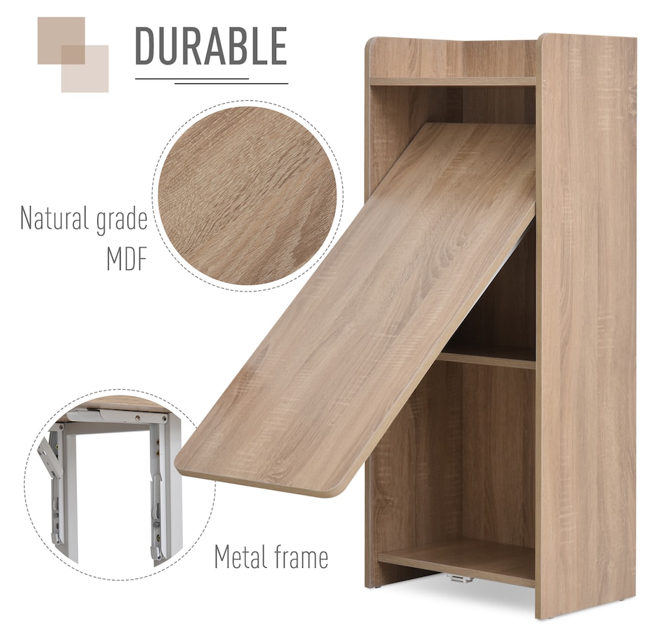 Image 935057_ALTMORE5.jpg, Product 935-057 / Price $154.99, HOMCOM 2 In 1 Storage Cabinet & Dining Table 4-Tier w/ Drop Leaf Home from HOMCOM on TSC.ca's Home & Garden department