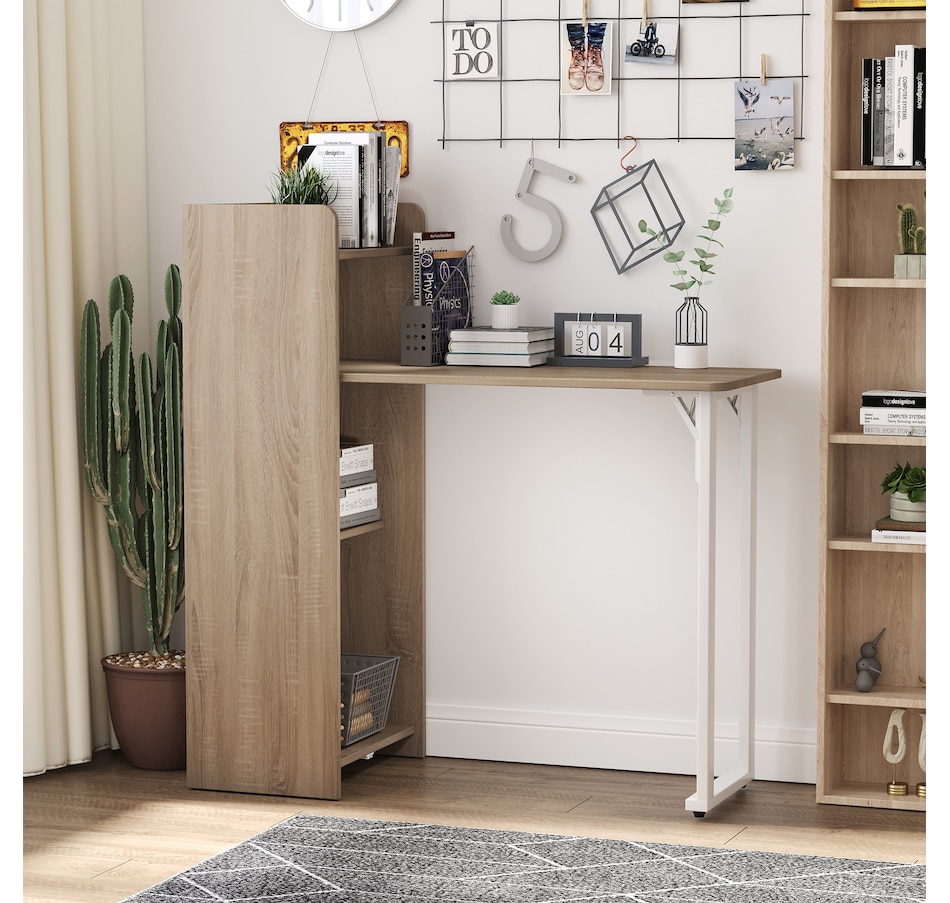Image 935057_ALTMORE8.jpg, Product 935-057 / Price $154.99, HOMCOM 2 In 1 Storage Cabinet & Dining Table 4-Tier w/ Drop Leaf Home from HOMCOM on TSC.ca's Home & Garden department