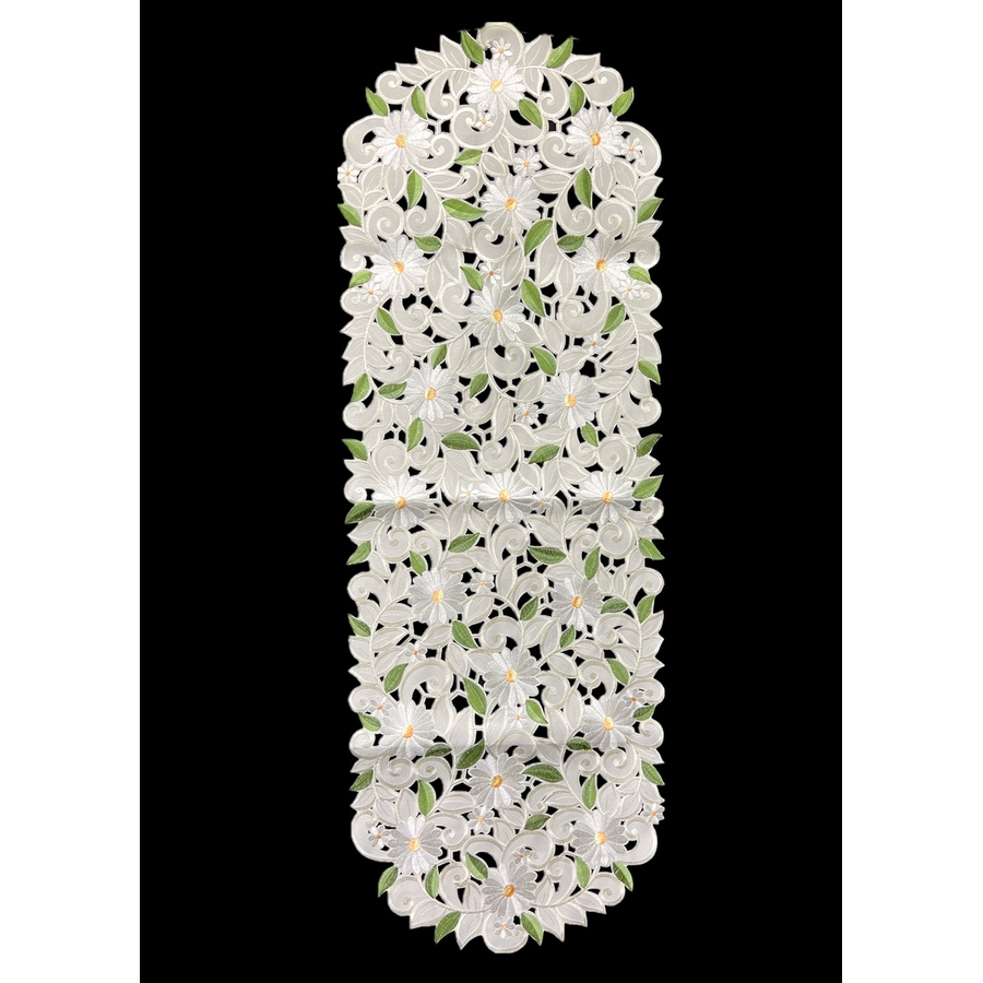 Image 936428.jpg, Product 936-428 / Price $37.00, Margarita Embroidered Cutwork Rectangular Table Runner, 14 by 28 inch Table Linen Decor, Water Resistance, Machine Wash safe from Jiallo on TSC.ca's Kitchen department