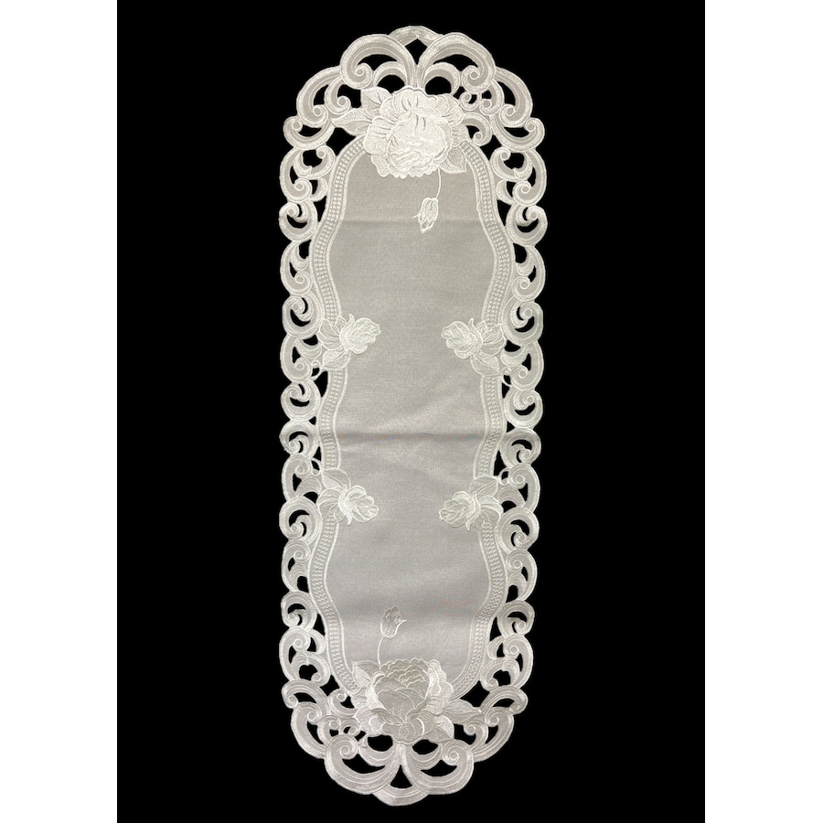 Image 936431.jpg, Product 936-431 / Price $47.00, Silver Rose Embroidered Cutwork Rectangular Table Runner, 16 by 45 inch Table Linen Decor, Water Resistance, Machine Wash safe from Jiallo on TSC.ca's Kitchen department