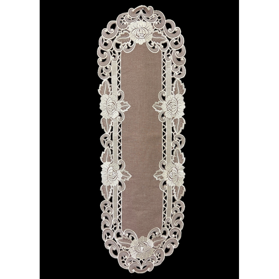 Image 936435.jpg, Product 936-435 / Price $47.00, Cocoa Linen Embroidered Cutwork Rectangular Table Runner, 16 by 45 inch Table Linen Decor, Water Resistance, Machine Wash safe from Jiallo on TSC.ca's Kitchen department