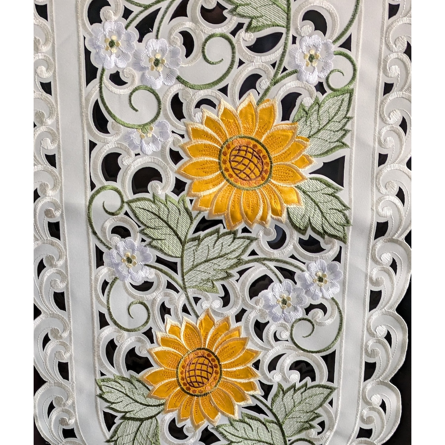 Image 936450_ALTMORE1.jpg, Product 936-450 / Price $37.00, Sunflower Embroidered Cutwork Rectangular Table Runner, 14 by 28 inch Table Linen Decor, Water Resistance, Machine Wash safe from Jiallo on TSC.ca's Kitchen department