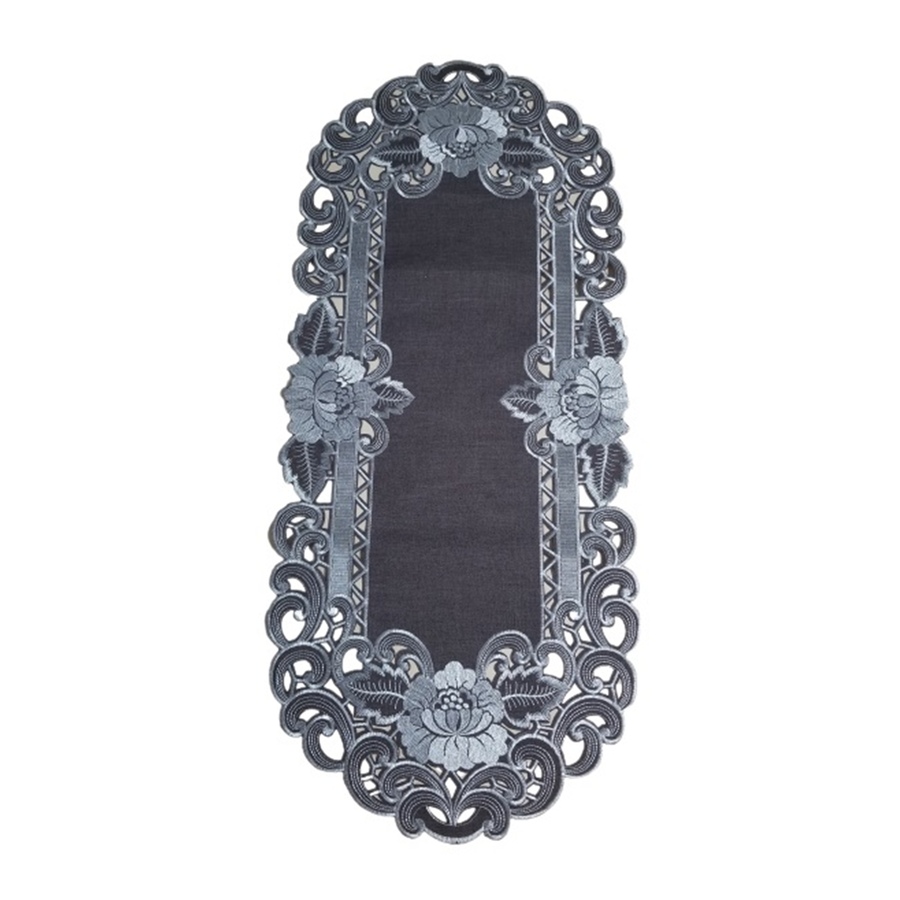 Image 936451.jpg, Product 936-451 / Price $41.00, Cocoa Linen Embroidered Cutwork Rectangular Table Runner, 16 by 36 inch Table Linen Decor, Water Resistance, Machine Wash safe from Jiallo on TSC.ca's Kitchen department