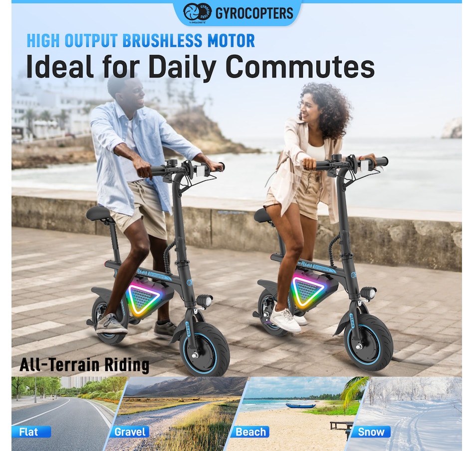 Image 936771_ALTMORE17.jpg, Product 936-771 / Price $449.99, Gyrocopters Radi8 Electric Ride-on | UL 2272 approved | 25 km Range | 25 km/h Speed | Rear Disc Brakes | LED Lights | LCD Display | Anti-theft GPS Tracker from Gyrocopters on TSC.ca's Health & Fitness department