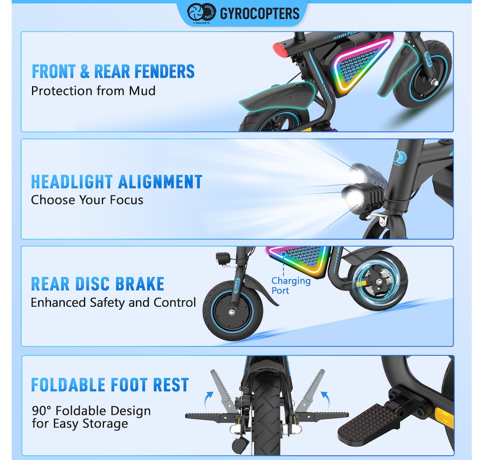 Image 936771_ALTMORE18.jpg, Product 936-771 / Price $449.99, Gyrocopters Radi8 Electric Ride-on | UL 2272 approved | 25 km Range | 25 km/h Speed | Rear Disc Brakes | LED Lights | LCD Display | Anti-theft GPS Tracker from Gyrocopters on TSC.ca's Health & Fitness department