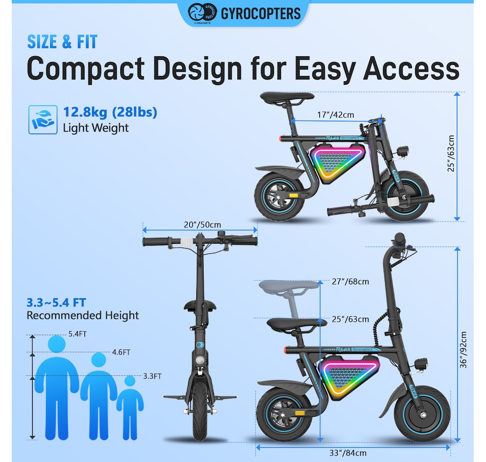 Image 936771_ALTMORE19.jpg, Product 936-771 / Price $449.99, Gyrocopters Radi8 Electric Ride-on | UL 2272 approved | 25 km Range | 25 km/h Speed | Rear Disc Brakes | LED Lights | LCD Display | Anti-theft GPS Tracker from Gyrocopters on TSC.ca's Health & Fitness department