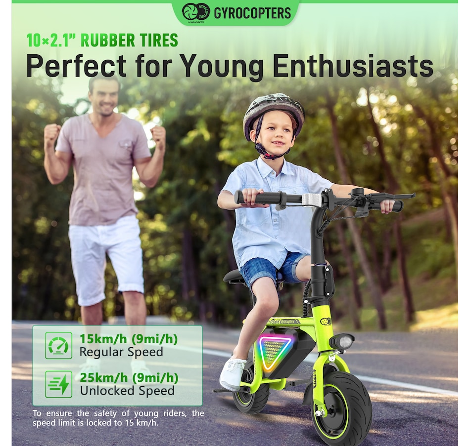 Image 936771_ALTMORE2.jpg, Product 936-771 / Price $449.99, Gyrocopters Radi8 Electric Ride-on | UL 2272 approved | 25 km Range | 25 km/h Speed | Rear Disc Brakes | LED Lights | LCD Display | Anti-theft GPS Tracker from Gyrocopters on TSC.ca's Health & Fitness department