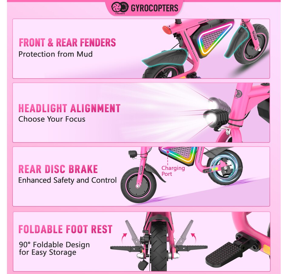 Image 936771_ALTMORE25.jpg, Product 936-771 / Price $449.99, Gyrocopters Radi8 Electric Ride-on | UL 2272 approved | 25 km Range | 25 km/h Speed | Rear Disc Brakes | LED Lights | LCD Display | Anti-theft GPS Tracker from Gyrocopters on TSC.ca's Health & Fitness department