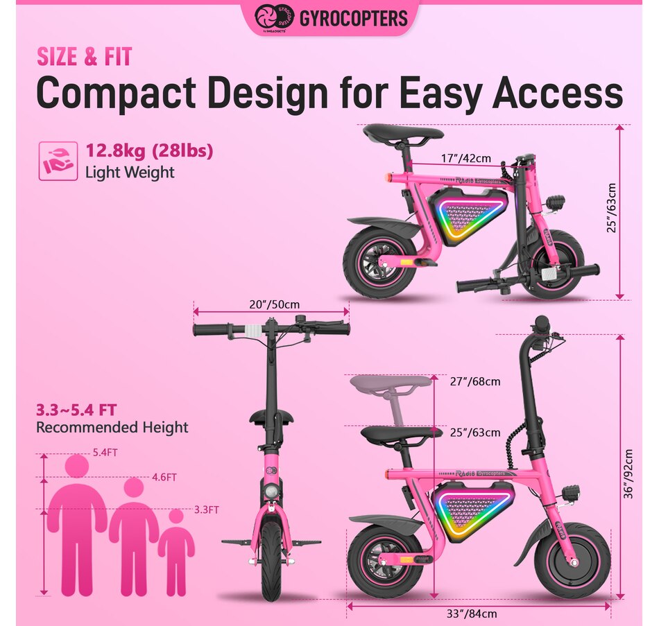 Image 936771_ALTMORE26.jpg, Product 936-771 / Price $449.99, Gyrocopters Radi8 Electric Ride-on | UL 2272 approved | 25 km Range | 25 km/h Speed | Rear Disc Brakes | LED Lights | LCD Display | Anti-theft GPS Tracker from Gyrocopters on TSC.ca's Health & Fitness department