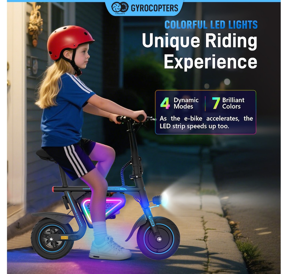 Image 936771_ALTMORE42.jpg, Product 936-771 / Price $299.99, Gyrocopters Radi8 Electric Ride-on | UL 2272 approved | 25 km Range | 25 km/h Speed | Rear Disc Brakes | LED Lights | LCD Display | Anti-theft GPS Tracker from Gyrocopters on TSC.ca's Health & Fitness department