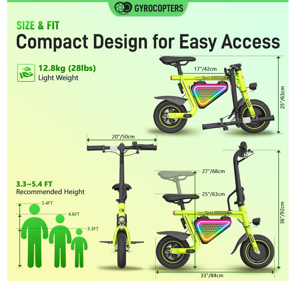 Image 936771_ALTMORE5.jpg, Product 936-771 / Price $449.99, Gyrocopters Radi8 Electric Ride-on | UL 2272 approved | 25 km Range | 25 km/h Speed | Rear Disc Brakes | LED Lights | LCD Display | Anti-theft GPS Tracker from Gyrocopters on TSC.ca's Health & Fitness department