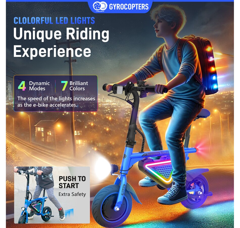 Image 936771_ALTMORE8.jpg, Product 936-771 / Price $449.99, Gyrocopters Radi8 Electric Ride-on | UL 2272 approved | 25 km Range | 25 km/h Speed | Rear Disc Brakes | LED Lights | LCD Display | Anti-theft GPS Tracker from Gyrocopters on TSC.ca's Health & Fitness department