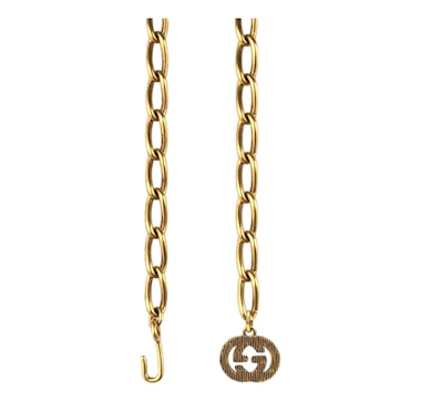 Gucci Antique Gold-Toned Metal Chain Waist Belt with Interlocking G Size 95