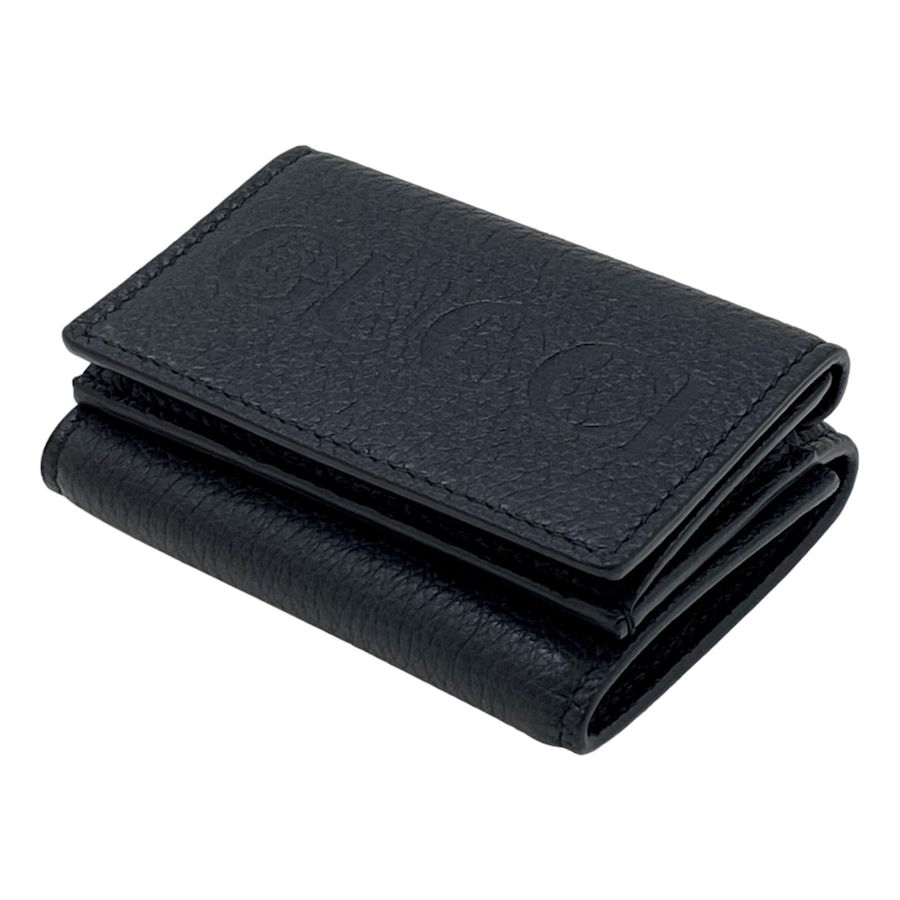 Image 936991_ALTMORE14.jpg, Product 936-991 / Price $1,264.00, Gucci Black Pebbled Leather Tri Fold Wallet Coin Pouch Gold Hardware from Gucci on TSC.ca's Fashion department
