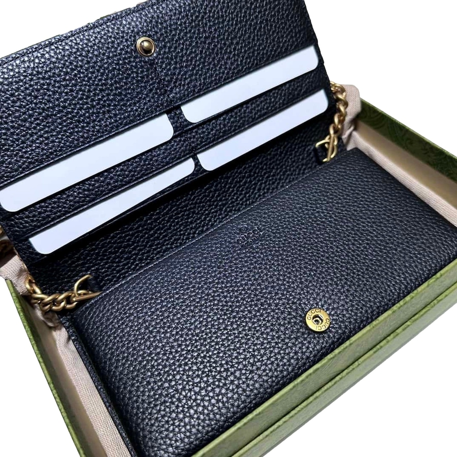 Image 936996_ALTMORE17.jpg, Product 936-996 / Price $2,306.00, Gucci Interlocking GG Black Python Leather Bow Wallet on Chain Gold Hardware from Gucci on TSC.ca's Fashion department