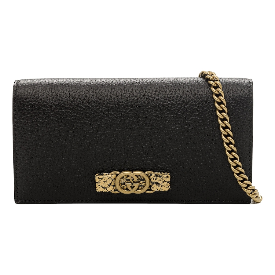 Image 936996_ST01.jpg, Product 936-996 / Price $2,306.00, Gucci Interlocking GG Black Python Leather Bow Wallet on Chain Gold Hardware from Gucci on TSC.ca's Fashion department