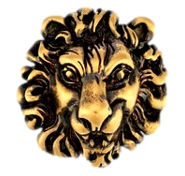 Gucci Distressed Gold Lionhead Brass Brooch