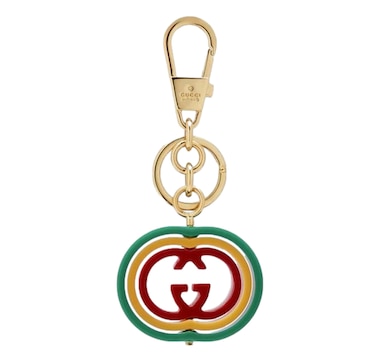 Gucci Interlocking G Rainbow Keyring Key Chain Handbag Charm