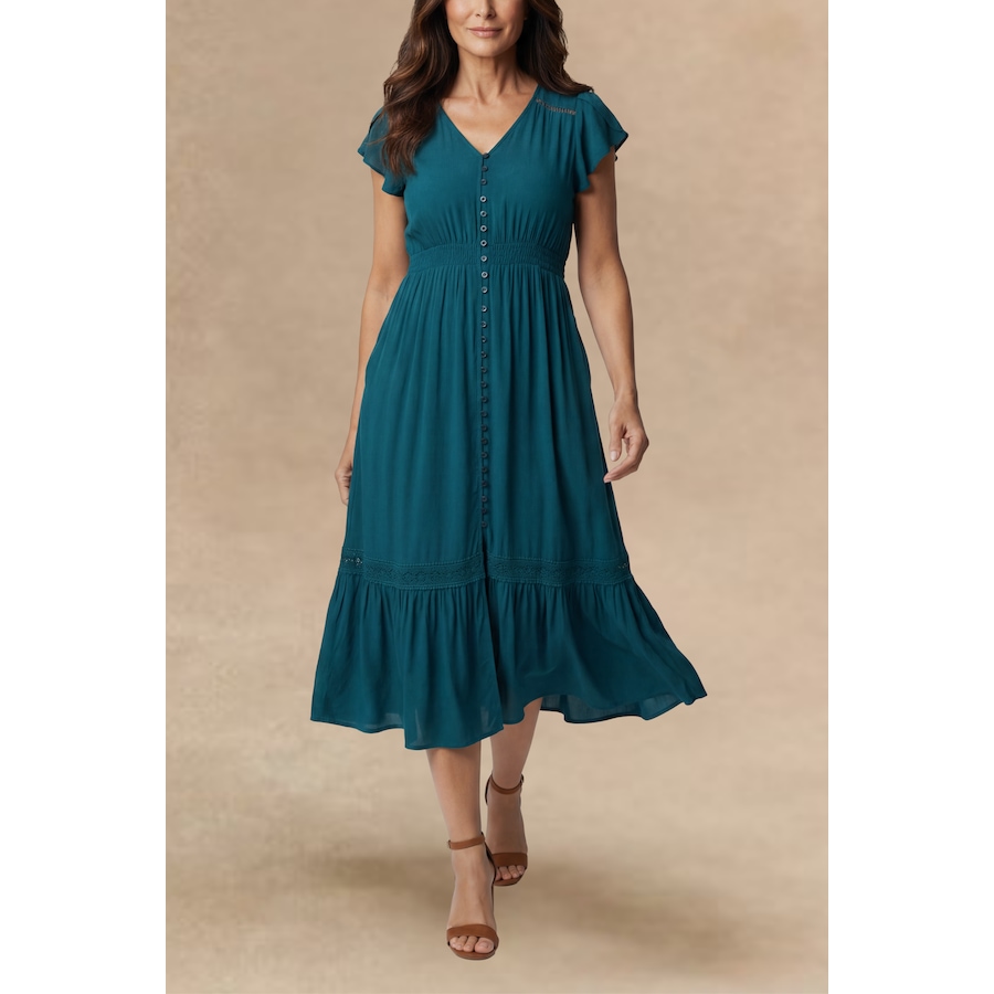Image 937320_ST01.png, Product 937-320 / Price $49.98, Elise Solid Boho Button Dress from ANNICK on TSC.ca's Fashion department
