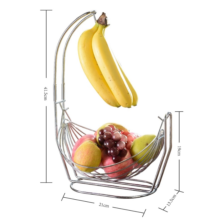 Image 937473_ALTMORE1.jpg, Product 937-473 / Price $46.00, Jiallo Silver Fruit basket with Banana Hanger from Jiallo on TSC.ca's Home & Garden department