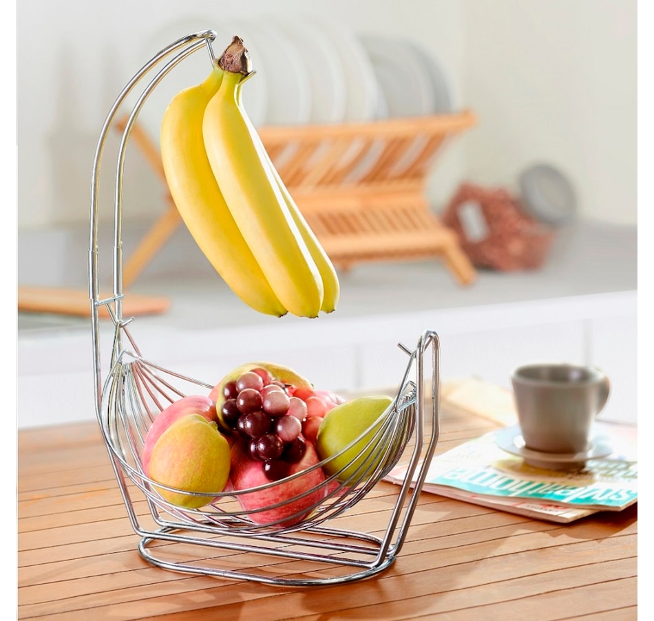 Image 937473_ALTMORE2.jpg, Product 937-473 / Price $46.00, Jiallo Silver Fruit basket with Banana Hanger from Jiallo on TSC.ca's Home & Garden department