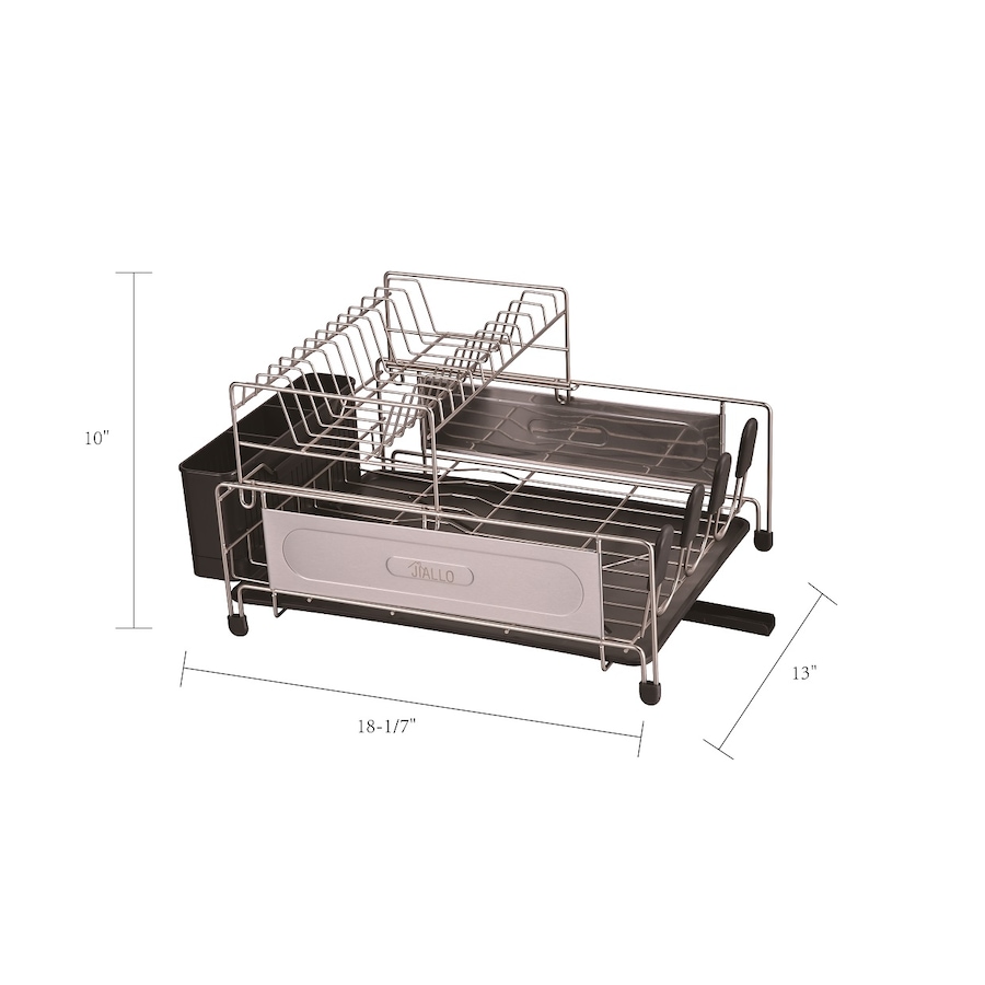 Image 937487_ALTMORE1.jpg, Product 937-487 / Price $71.00, Jiallo Stainless Steel 2-Tier dish rack with self -draining tray (silver color) from Jiallo on TSC.ca's Home & Garden department