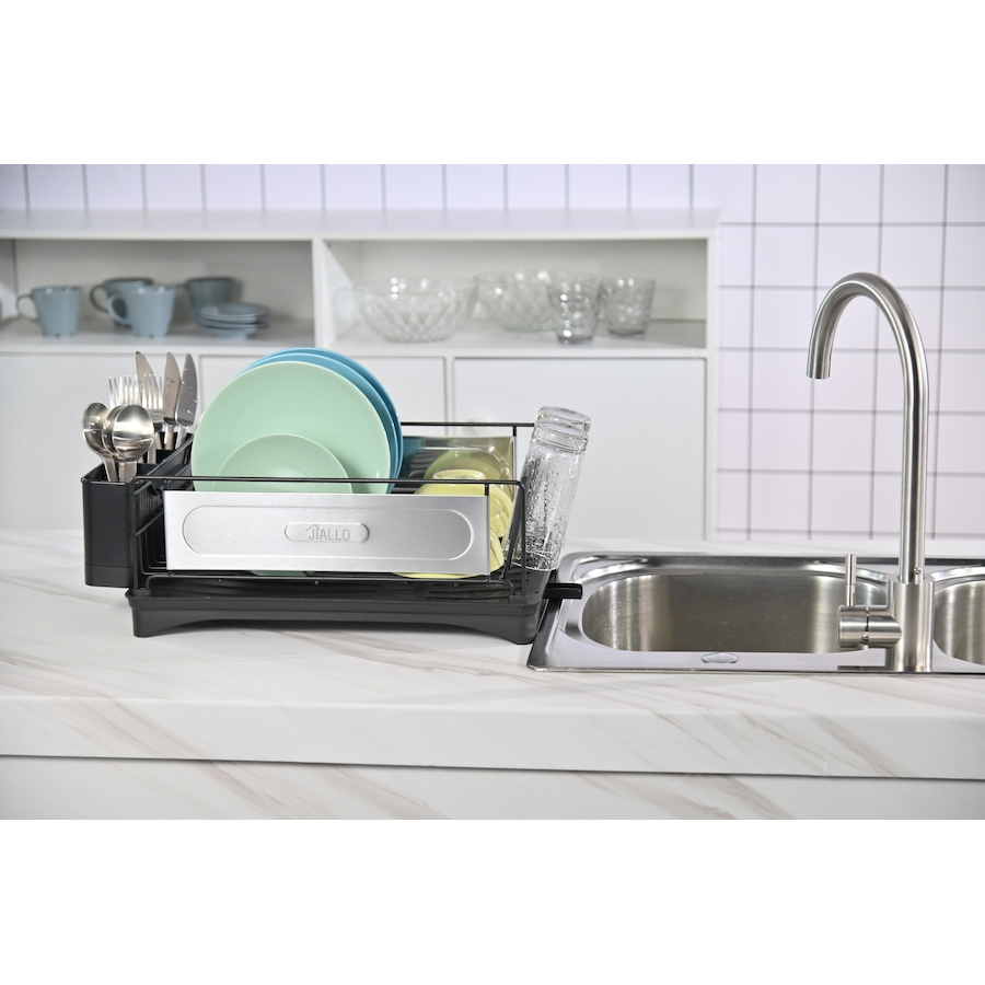Image 937511_ALTMORE2.jpg, Product 937-511 / Price $71.00, Jiallo Stainless steel luxury dish rack with Self-draining tray (Black Color) from Jiallo on TSC.ca's Home & Garden department