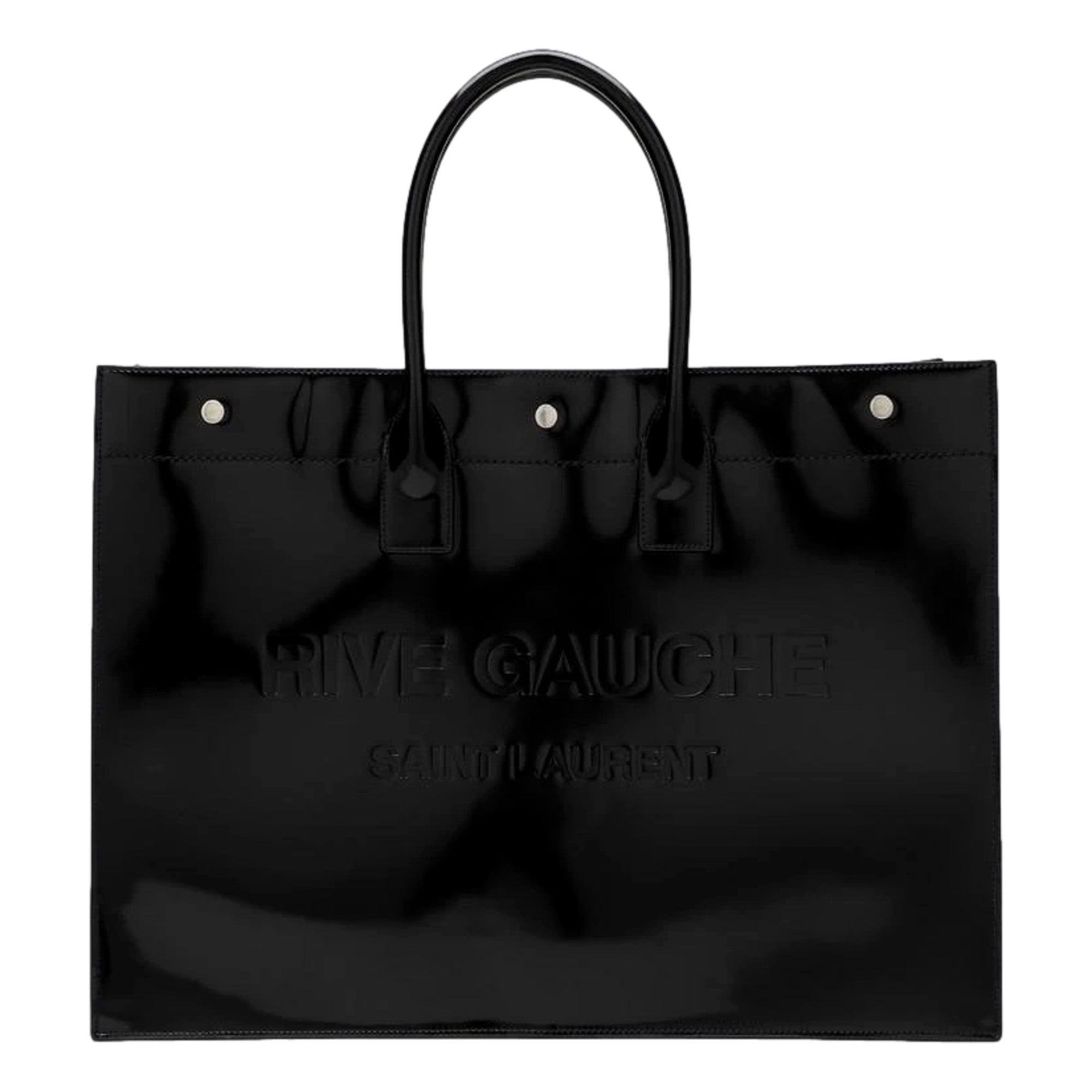 値下げSAINT LOUIS ブラック オブジェ Saint Laurent Rive Gauche Black Patent Leather Large Tote Bag - TSC.ca