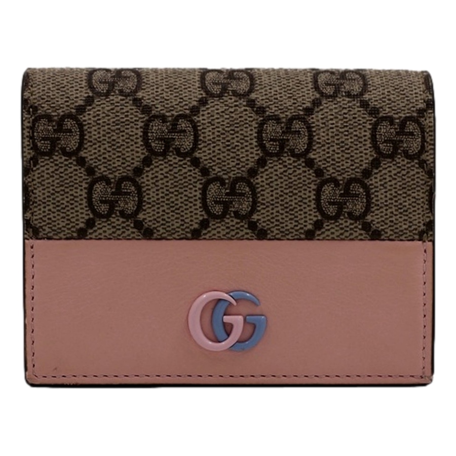 Image 937909.jpg, Product 937-909 / Price $938.00, Gucci GG Marmont Canvas Leather Card Case Wallet Pink Blue from Gucci on TSC.ca's Fashion department