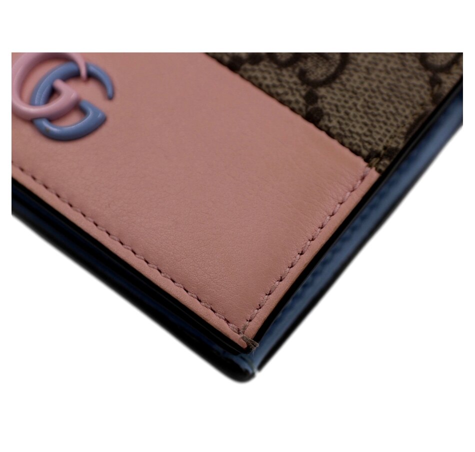 Image 937909_ALTMORE5.jpg, Product 937-909 / Price $938.00, Gucci GG Marmont Canvas Leather Card Case Wallet Pink Blue from Gucci on TSC.ca's Fashion department
