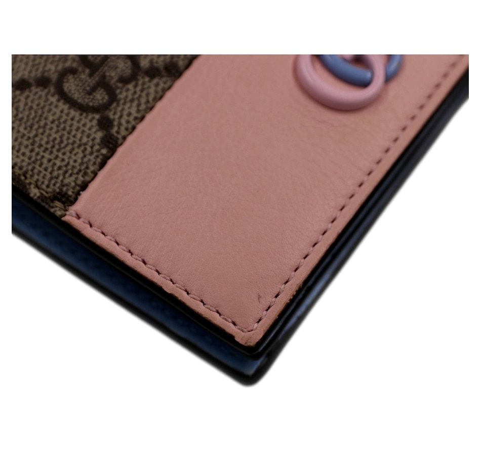 Image 937909_ALTMORE6.jpg, Product 937-909 / Price $938.00, Gucci GG Marmont Canvas Leather Card Case Wallet Pink Blue from Gucci on TSC.ca's Fashion department