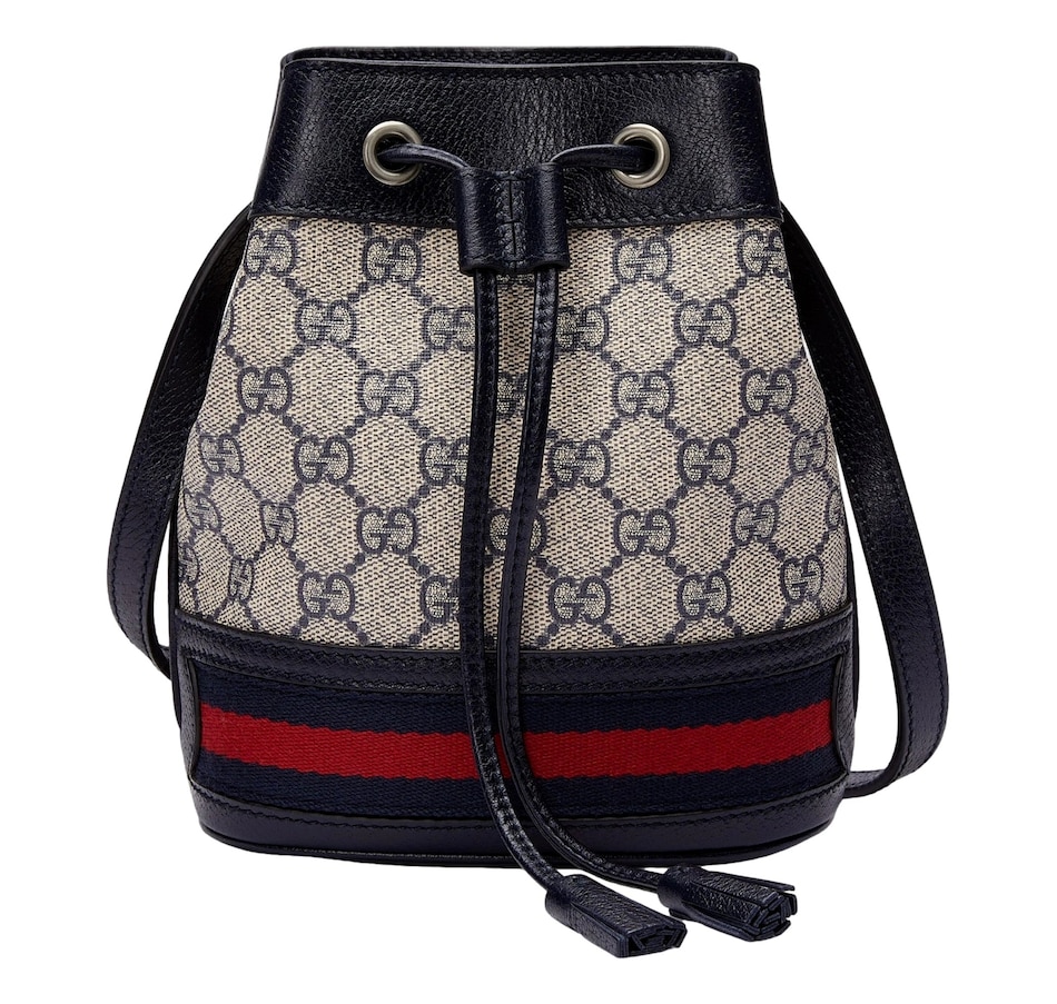 Image 937927.jpg, Product 937-927 / Price $3,172.00, Gucci Ophidia Mini Beige And Blue GG Canvas Bucket Bag from Gucci on TSC.ca's Fashion department