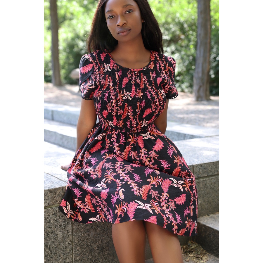 Image 937945_ALTMORE3.jpg, Product 937-945 / Price $99.94, Black Paisley Fit and Flare Short Dress from ANNICK on TSC.ca's Fashion department